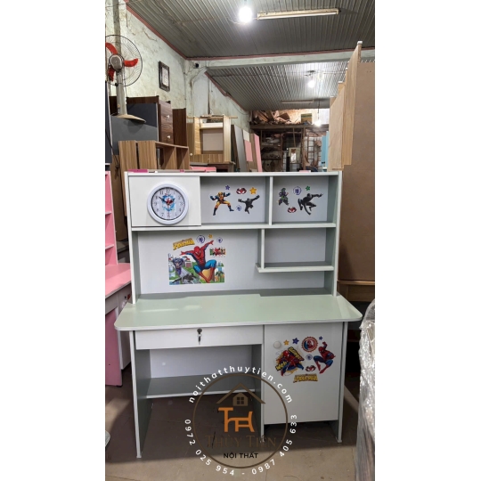 Bàn học sinh mdf màu có đồng hồ