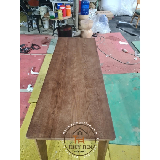 Bàn làm việc gỗ ash cao cấp có hộc kéo
