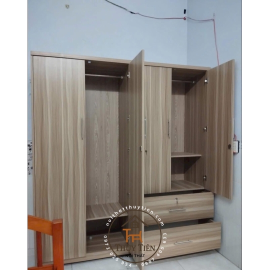 Tủ quần áo gỗ MDF cửa mở - TQAMDF 025