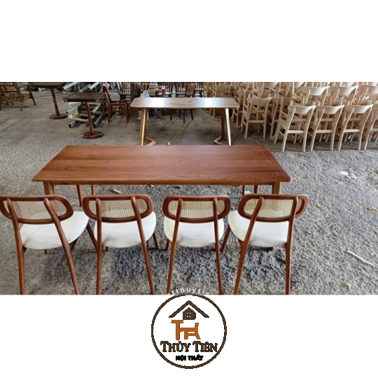 Bộ bàn ăn ghế Secco kết hợp ghế băng và bàn gỗ ash