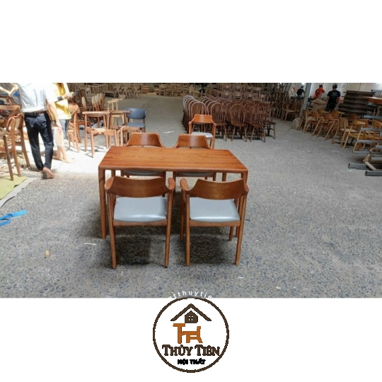 Ghế hiro ash tựa cao kết hợp bàn Neva gỗ ash