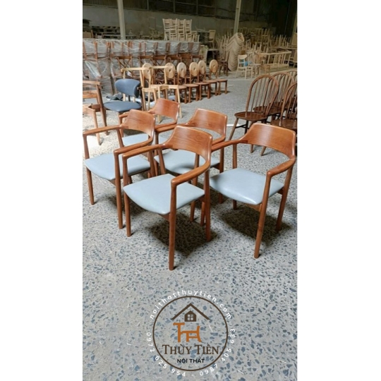 Ghế hiro ash tựa cao kết hợp bàn Neva gỗ ash
