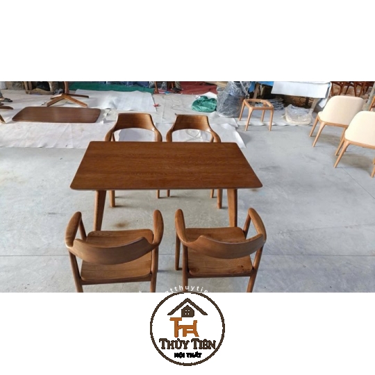 Ghế hiro mặt gỗ kết hợp bàn gỗ ash