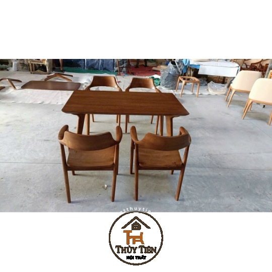 Ghế hiro mặt gỗ kết hợp bàn gỗ ash