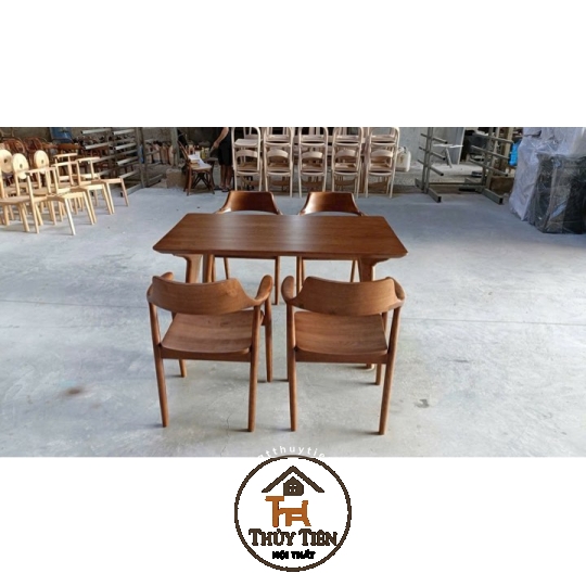 Ghế hiro mặt gỗ kết hợp bàn gỗ ash