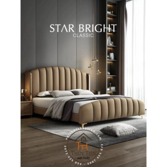 Giường bọc nỉ nhung cao cấp 