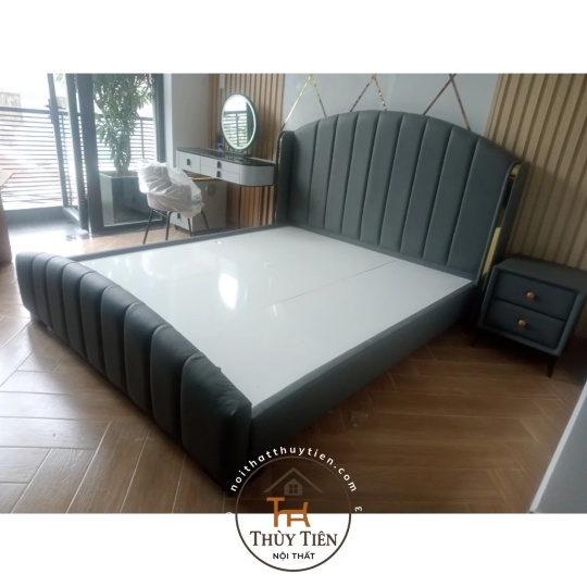 Giường bọc nỉ nhung cao cấp 