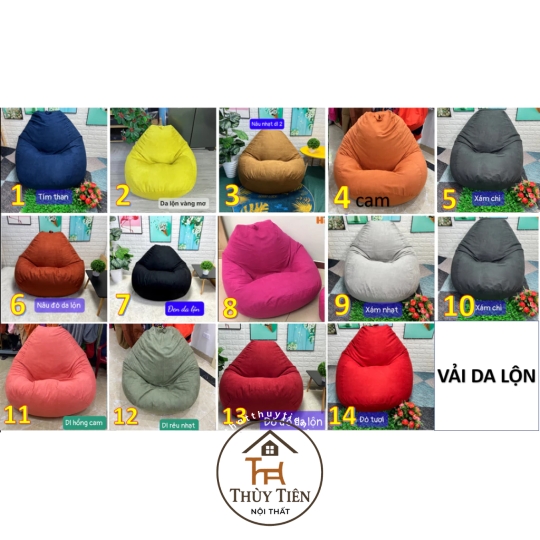 Ghế lười hạt xốp da lộn 
