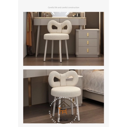 Ghế trang điểm makeup mẫu mới, Ghế  decor ghế nail cao cấp hàng nhập khẩu