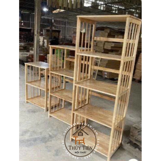 Kệ lò viba gỗ cao su tự nhiên 3 tầng, 4 tầng, 5 tầng