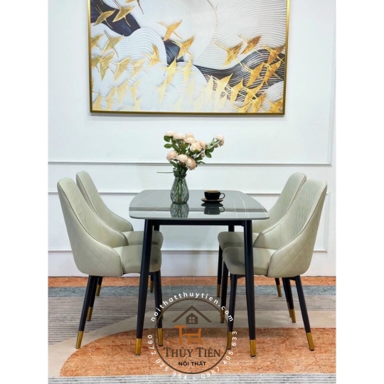 Chân côn sắt sơn tĩnh điện bọc ống đồng đặt mặt đá, mặt kính, mặt gỗ sang trọng tối giản