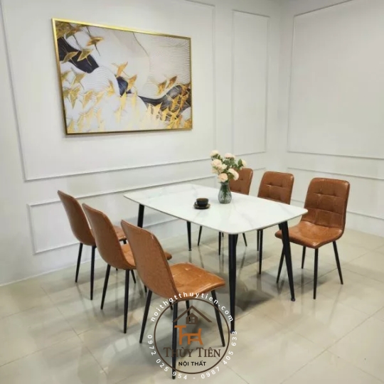 Chân côn sắt sơn tĩnh điện bọc ống đồng đặt mặt đá, mặt kính, mặt gỗ sang trọng tối giản