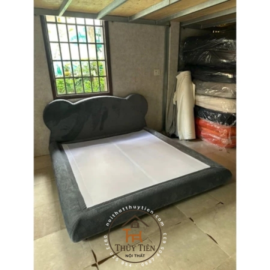 Giường kẹo dẻo bọc nệm xung quanh chống va đập kèm đầu giường