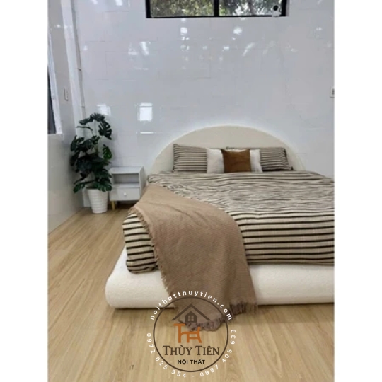 Giường kẹo dẻo bọc nệm xung quanh chống va đập kèm đầu giường