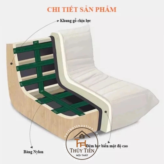 Ghế lười sofa Togo khung gỗ