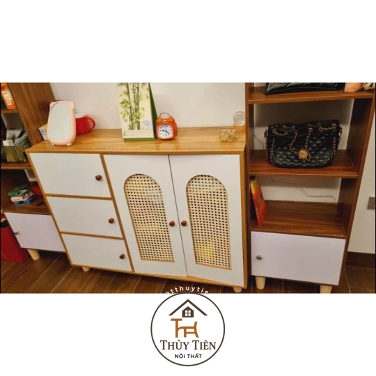 TỦ GIÀY 5 CÁNH MÂY nhiều ngăn đa năng tiện lợi gỗ MDF phủ Mine cao cấp