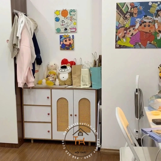 TỦ GIÀY 5 CÁNH MÂY nhiều ngăn đa năng tiện lợi gỗ MDF phủ Mine cao cấp