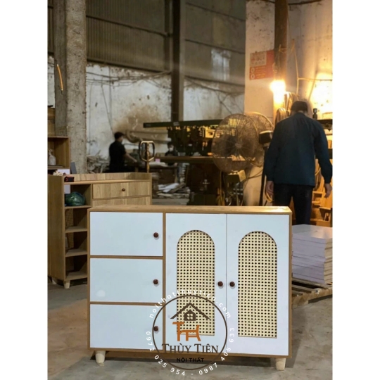 TỦ GIÀY 5 CÁNH MÂY nhiều ngăn đa năng tiện lợi gỗ MDF phủ Mine cao cấp