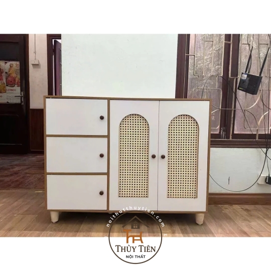 TỦ GIÀY 5 CÁNH MÂY nhiều ngăn đa năng tiện lợi gỗ MDF phủ Mine cao cấp