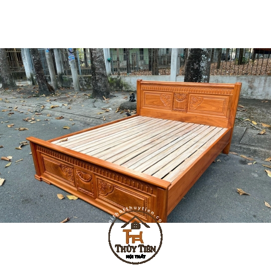 Giường ngủ gỗ gõ đỏ - GNGGD 004