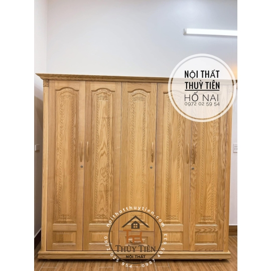 Tủ quần áo sồi  tự nhiên ngang 2m2 