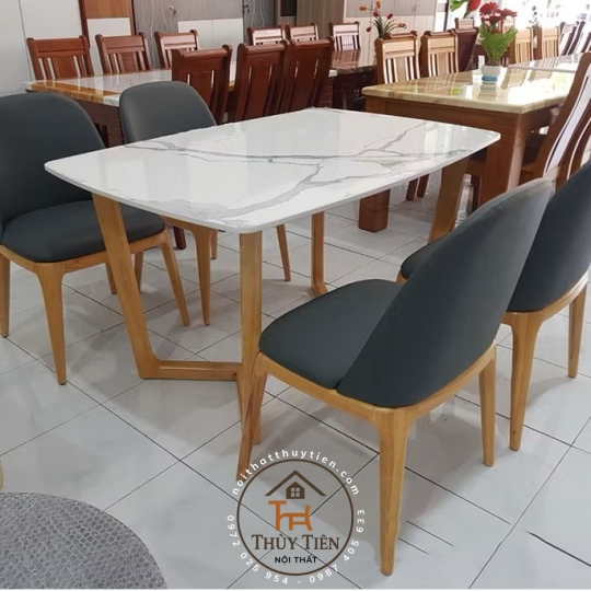 Bộ bàn ăn mặt đá Concorde cao cấp- BBAMD 27