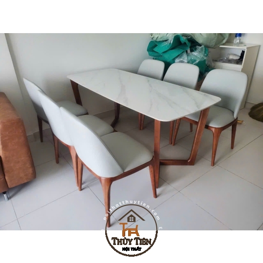 Bộ bàn ăn mặt đá Concorde cao cấp- BBAMD 27