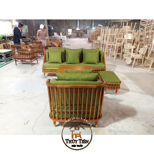 BỘ SOFA KBH BOCK VẢI NỈ XANH