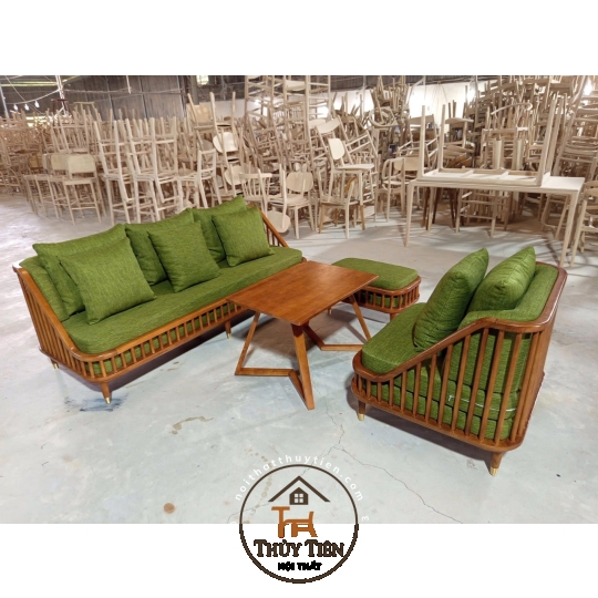 BỘ SOFA KBH BOCK VẢI NỈ XANH