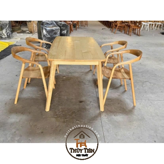 Bộ bàn ăn Neva cao cấp gỗ ash - BBANV 005
