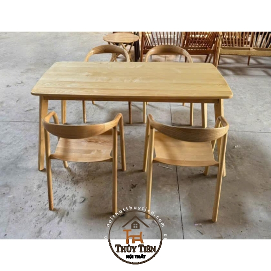 Bộ bàn ăn Neva cao cấp gỗ ash - BBANV 005