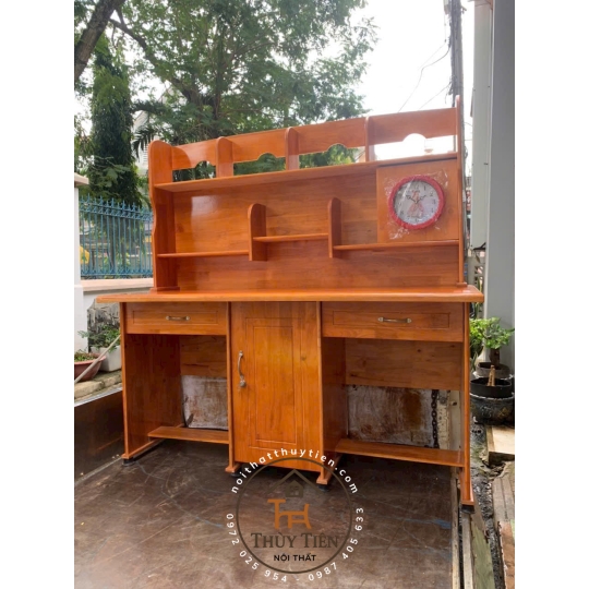 Bàn học sinh gỗ cao su đôi 1m4