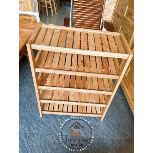 Kệ dép gỗ cao su nhiều kích thước