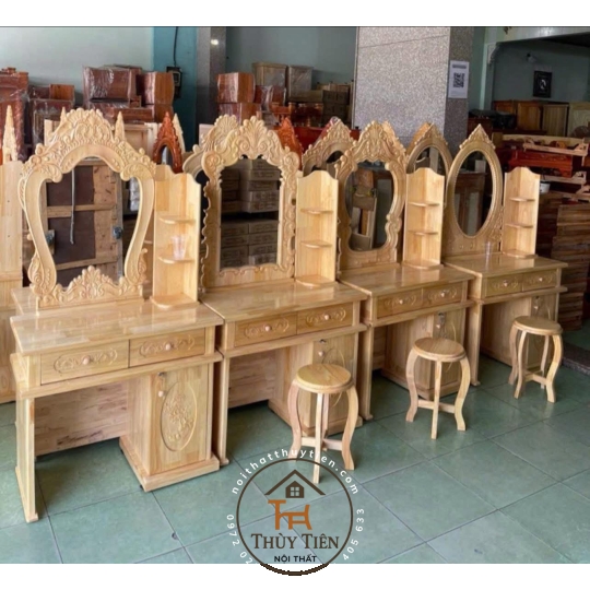 Bàn trang điểm gỗ thông nhiều mẫu