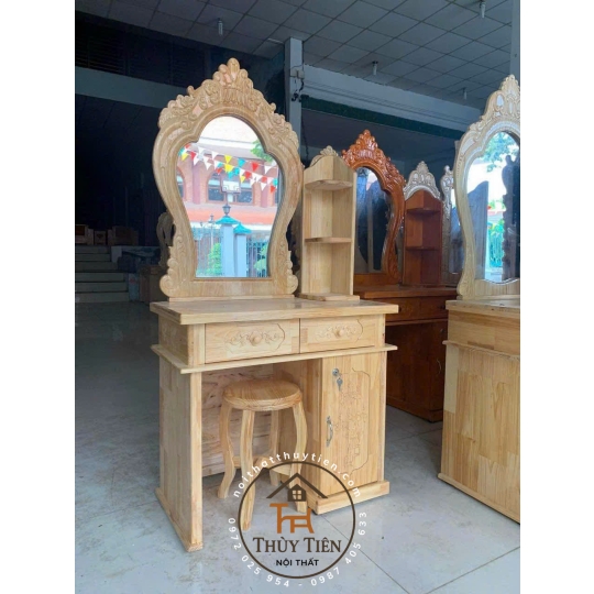 Bàn trang điểm gỗ thông nhiều mẫu