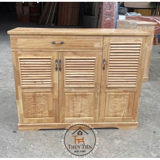 Tủ giày dép gỗ cao su ngang 1m, 1m2