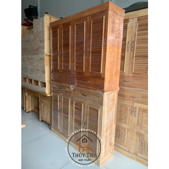 Tủ giày dép gỗ cao su ngang 1m, 1m2
