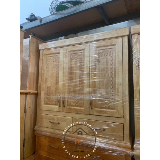 Tủ giày dép gỗ cao su ngang 1m, 1m2