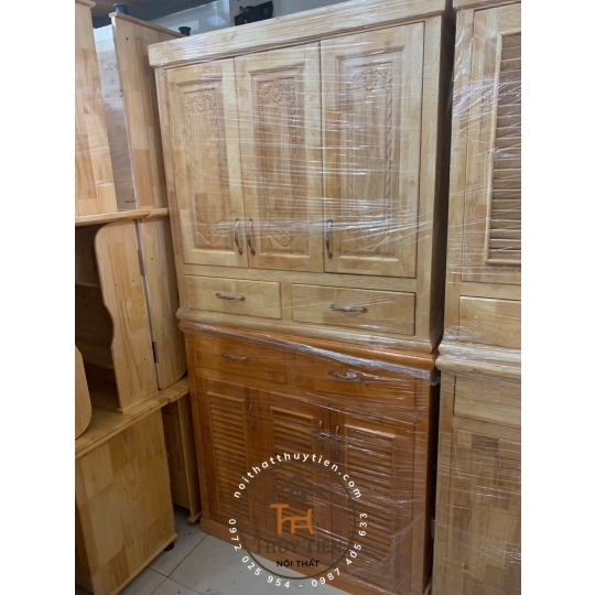 Tủ giày dép gỗ cao su ngang 1m, 1m2