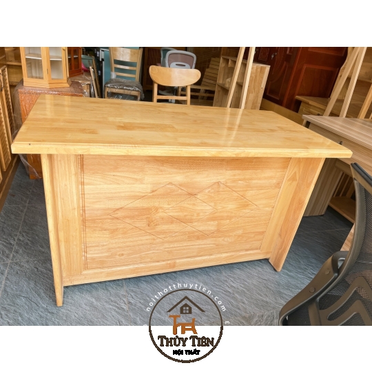 Bàn làm việc gỗ cao su tự nhiên 1m, 1m2, 1m4
