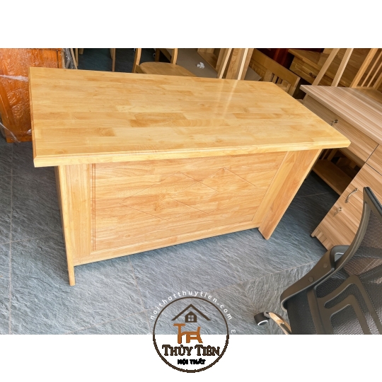 Bàn làm việc gỗ cao su tự nhiên 1m, 1m2, 1m4