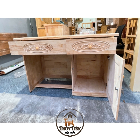 Bàn làm việc gỗ cao su tự nhiên- BLVGCS 002