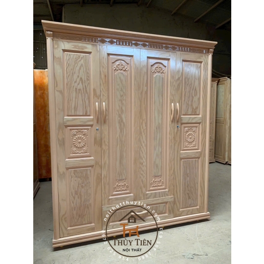 Mẫu tủ quần áo sồi phủ