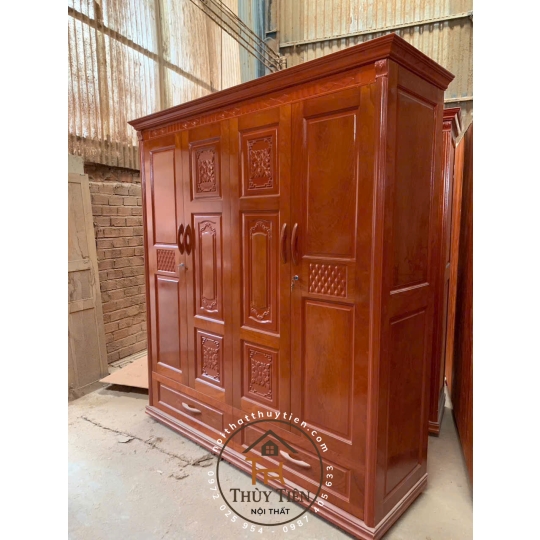 Mẫu tủ quần áo xoan phủ