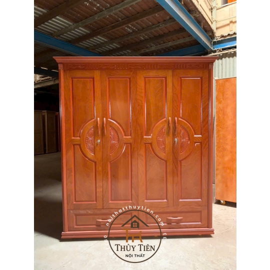 Mẫu tủ quần áo xoan phủ