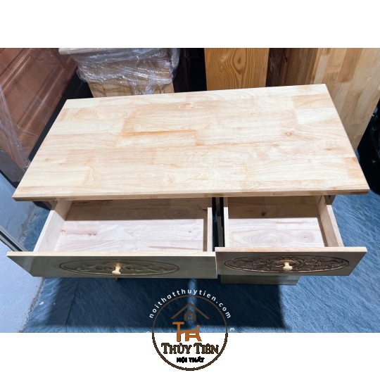 Bàn làm việc gỗ cao su tự nhiên 1m, 1m2, 1m4  BLVGCS 007