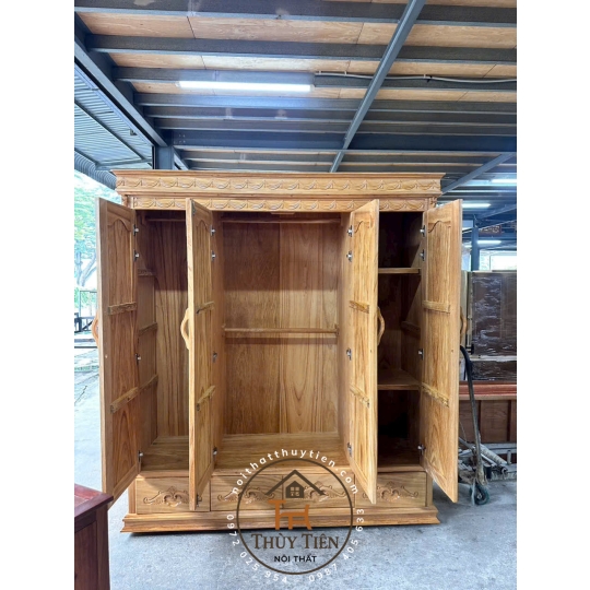 Tủ quần áo gõ đỏ hoàng gia