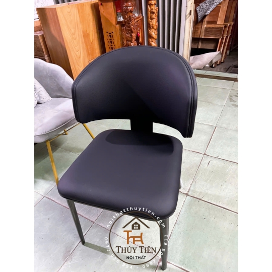 Ghế ăn Leon nhập khẩu cao cấp, ghế bọc da PU, chân côn bọc ống đồng 