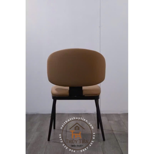 Ghế ăn Leon nhập khẩu cao cấp, ghế bọc da PU, chân côn bọc ống đồng 