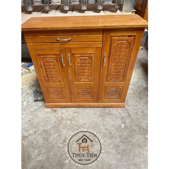 Tủ giày dép gỗ cao su ngang 1m, 1m2 